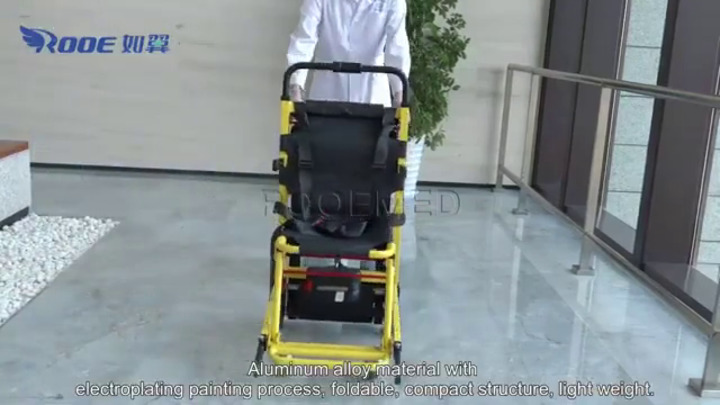折りたたみ式階段椅子、軽量アルミニウム合金緊急階段椅子、4輪救急車消防士避難登山輸送医療リフト、350ポンドまでサポート 医療用階段チェア折りたたみ式アルミニウム合金緊急ストレッチャー
