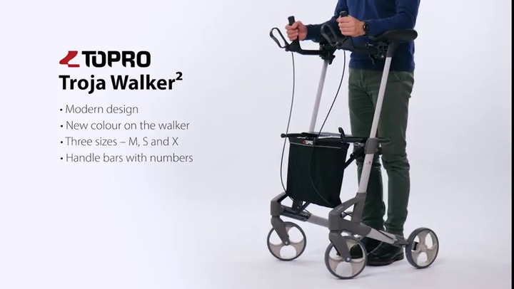 TOPRO 4輪歩行車 Olympos ATR グレー 収納バッグ付き