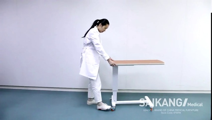 Table de lit sur roulettes - SKH201-2 - Jiangsu Saikang Medical Equipment -  à hauteur variable / à actionnement manuel