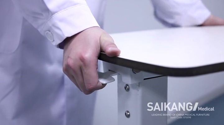 Overbed table on casters - SKH201-2 - Jiangsu Saikang Medical Equipment -  height-adjustable / manually operated